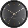 Karlsson Globe Wandklok silentmovement 40 cm zwart - Thumbnail 1