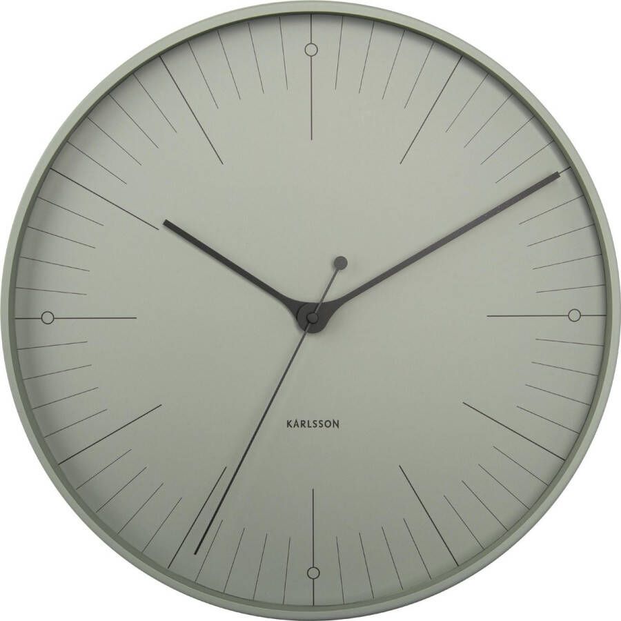 Karlsson Wandklok Index Metaal Grijs Groen Ø40cm