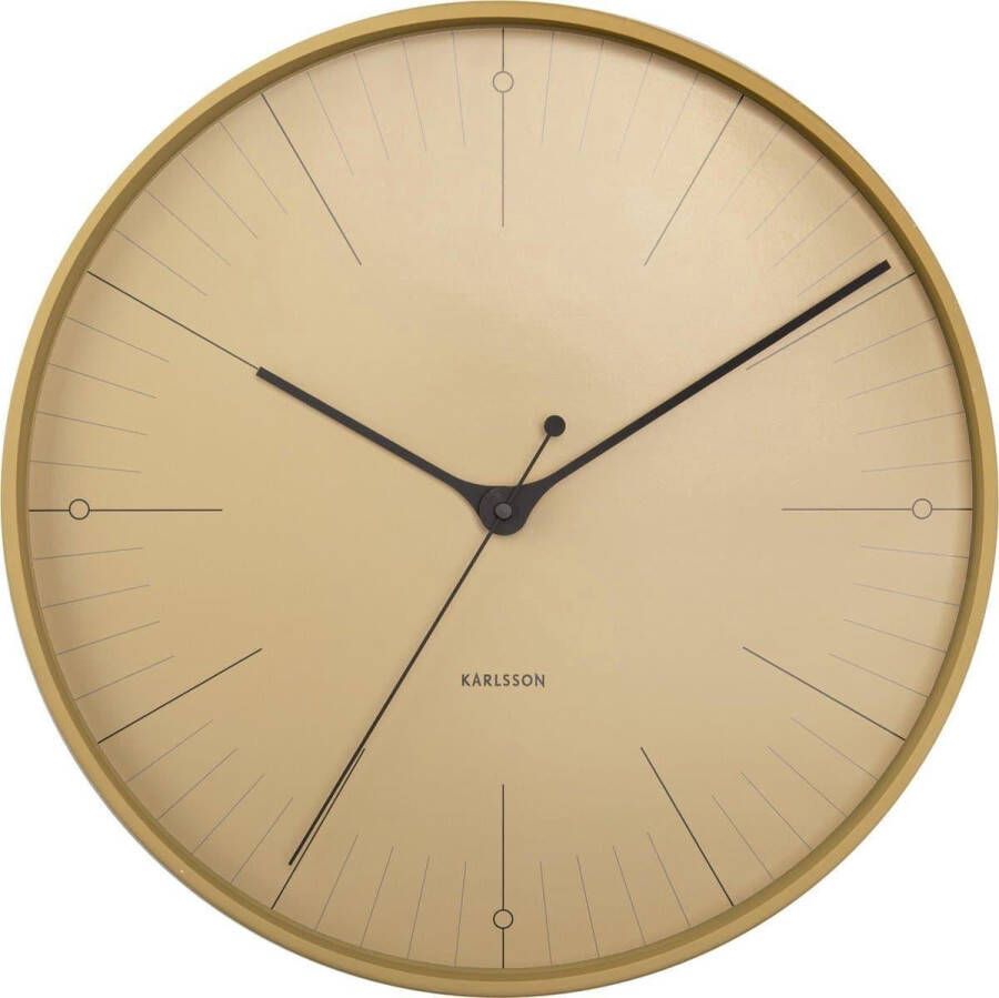 Karlsson Wandklok Index Metaal Mosterdgeel- Ø40cm