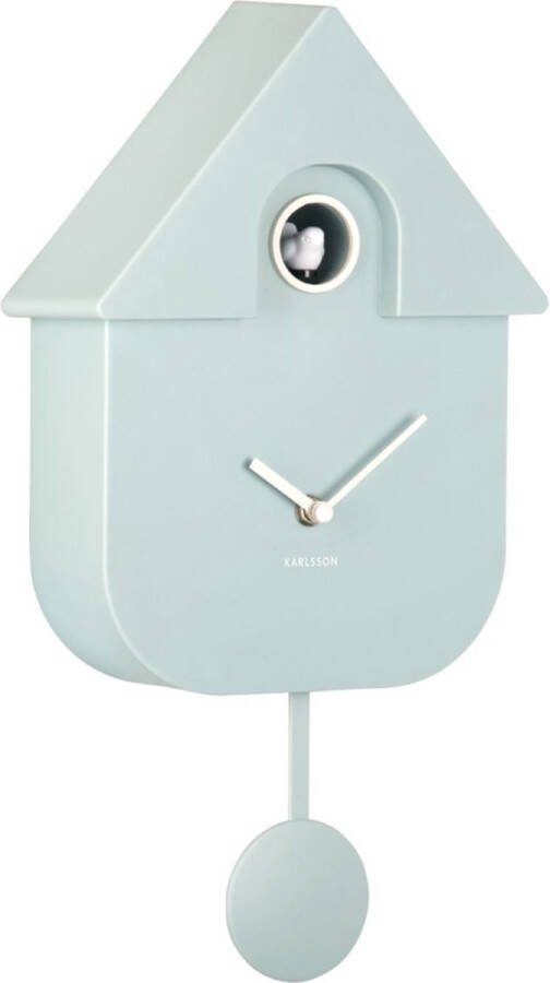 Karlsson Wandklok Modern Cuckoo Blauw 8 5x21 5x41cm Wandklok Modern