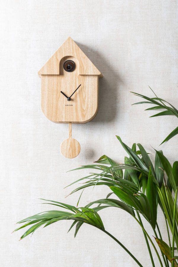 Present time Karlsson Wandklok Modern Cuckoo Naturel 8 5x21 5x41cm
