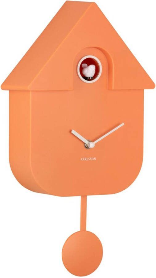 Karlsson Wandklok Modern Cuckoo Oranje 21 5x8 5x41cm Wandklok Modern