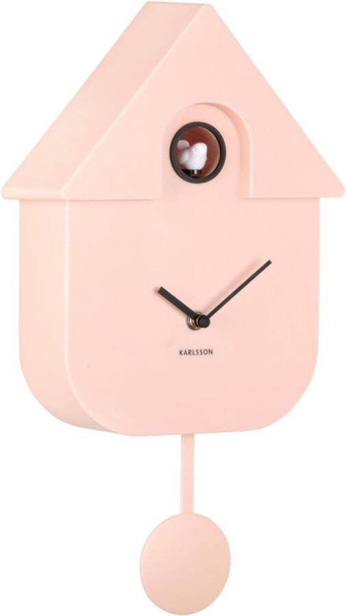 Karlsson Wandklok Modern Cuckoo Roze 21 5x8 5x41cm Wandklok Modern