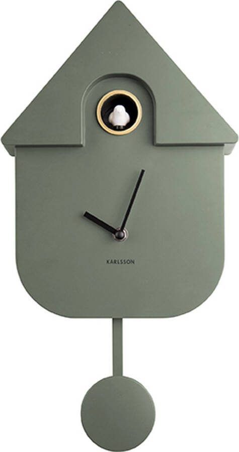 Karlsson Wandklok Modern Cuckoo Thermoplast Jungle groen