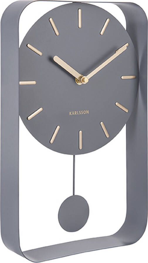 Karlsson wandklok Pendulum Charm met slinger 32 5 cm staal grijs