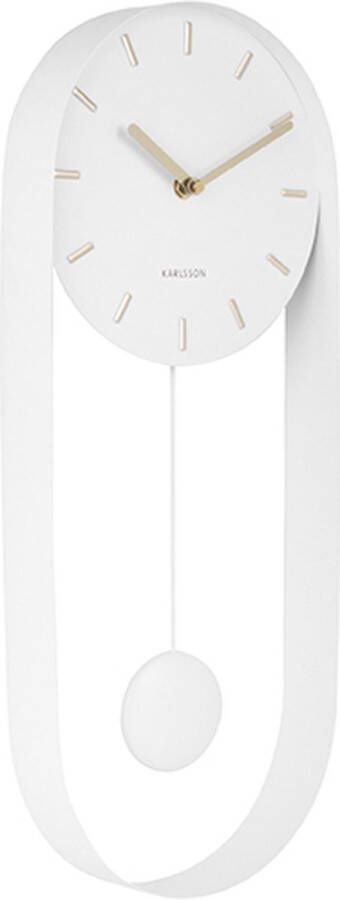 Karlsson Pendulum Charm Wandklok Metaal 4 8x50x20cm Wit - Foto 2