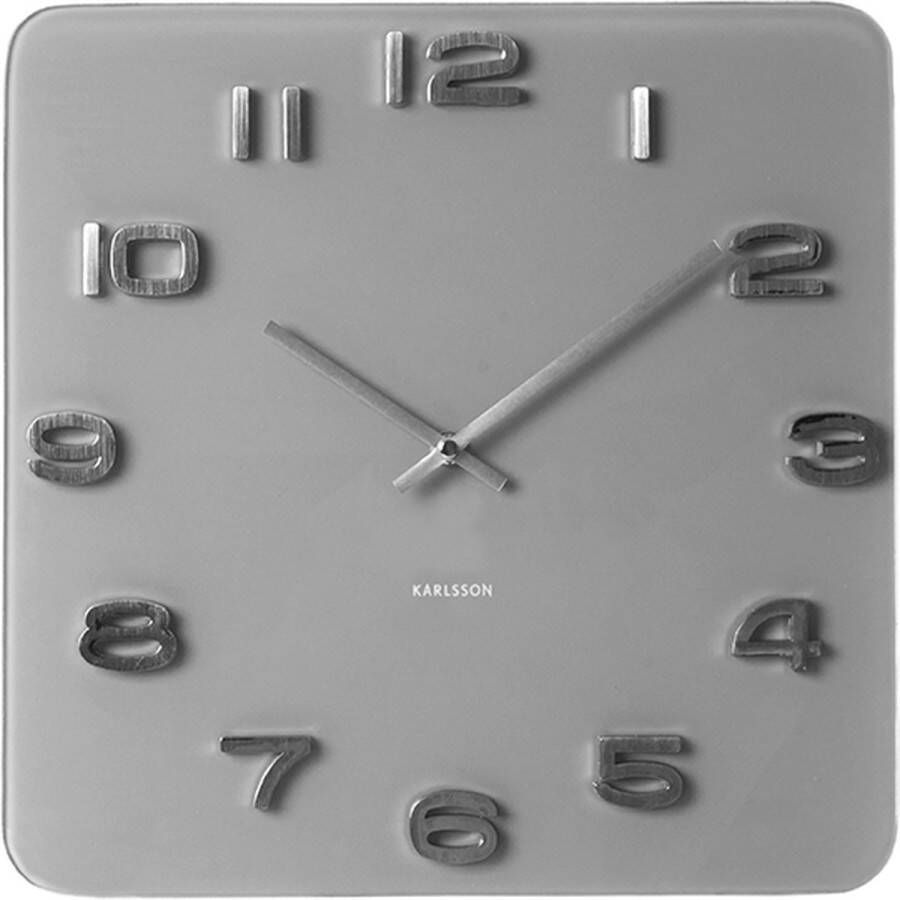 Karlsson wandklok Vintage 35 x 35 cm glas grijs