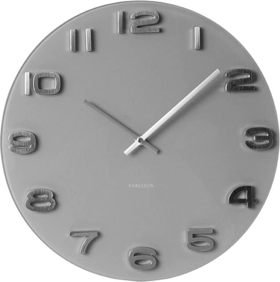 Karlsson Wandklok Vintage Grijs Glas 35x35cm Rond
