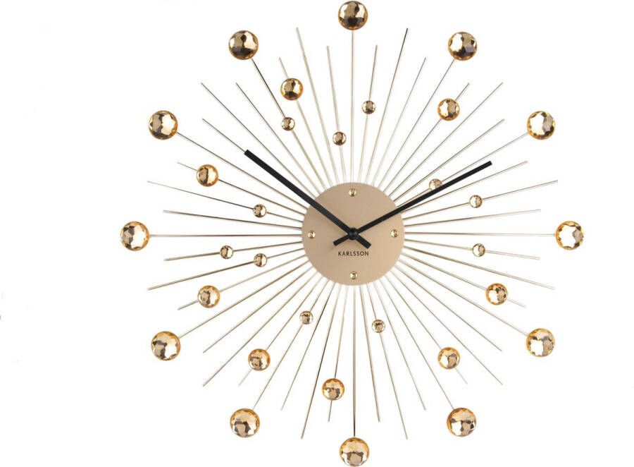 Karlsson Wandklokken Wall clock Sunburst crystal large Goudkleurig - Foto 2