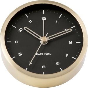 Karlsson Wekkers Alarm clock Tinge black dial Design Armando Breeveld Goudkleurig