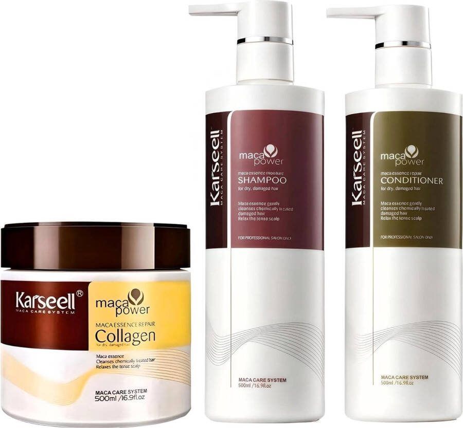 Karseel l Haarmasker + Shampoo + Conditioner Bundelvoordeel