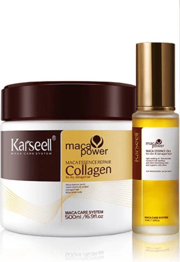 KARSEELL Maca Collagen Haarmasker + Haarolie Voordeel bundel pakket