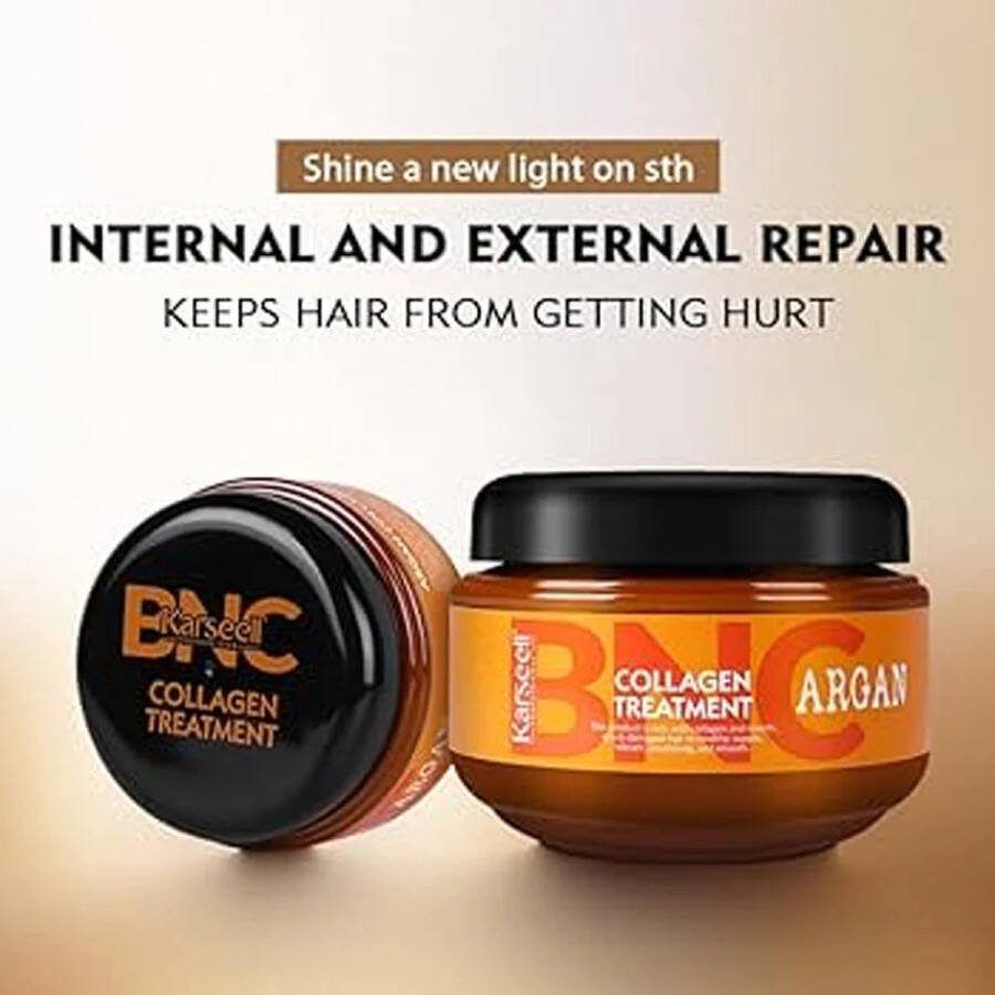 Karsseell Karseell BNC Collageen Haarbehandelingsmasker -Diepe Reparatie Conditionerende Arganolie Collageen Haarmasker Essence Voor Droog & Beschadigd Haar 500ml 16.90oz