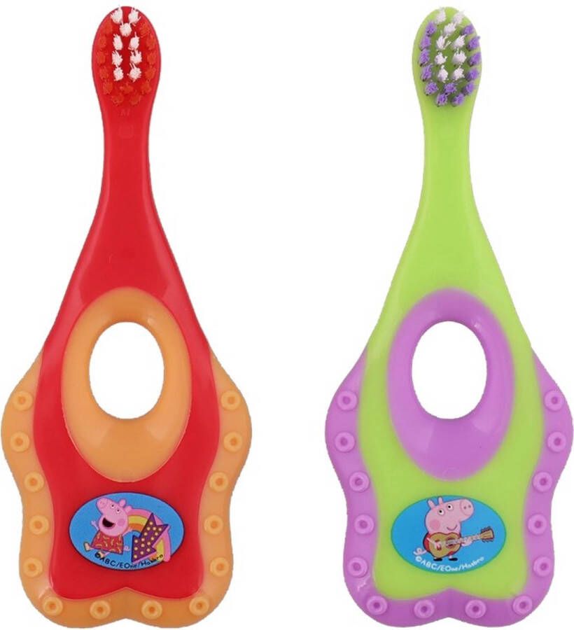 Karsten Peppa pig tandenborstel set 2 Peppa pig speelgoed Peppa pig baby Tandenborstel baby bijtring Tandjes Toothbrush extra soft 0+ jaar