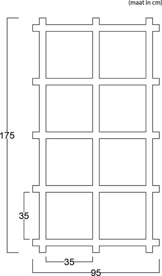 KarTent Kansas kast Kartonnen Open Vakkenkast van Honingraat 38x95x175 cm Kartonnen meubels