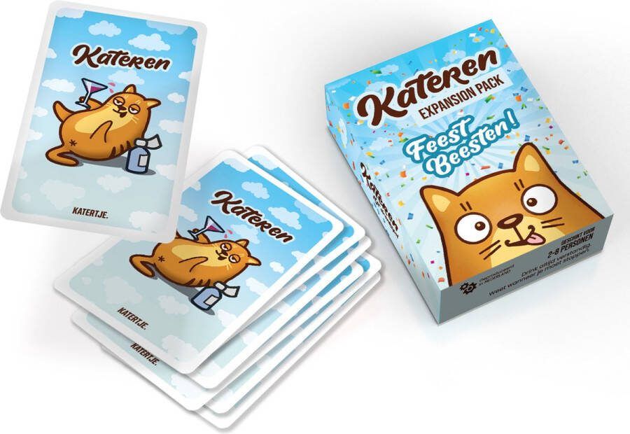 KATERTJE KATEREN Feestbeesten Editie Drankspellen Partygame Speelkaarten Kaartspel Officieel spel