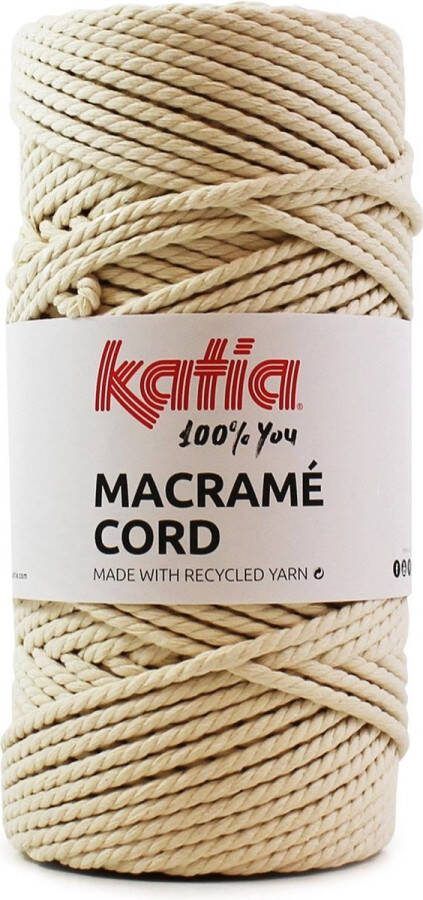 Katia 100 meter Macrame Naturel Ecru macrame koord gerecycleerd getwijnd touw voor macramé plantenhanger macrame plantenhanger