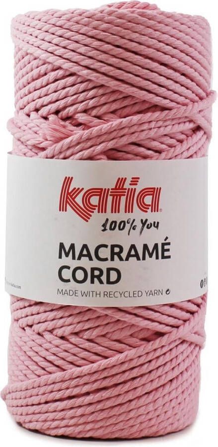 Katia 100 meter Macrame Roze macrame koord gerecycleerd getwijnd touw voor macramé plantenhanger
