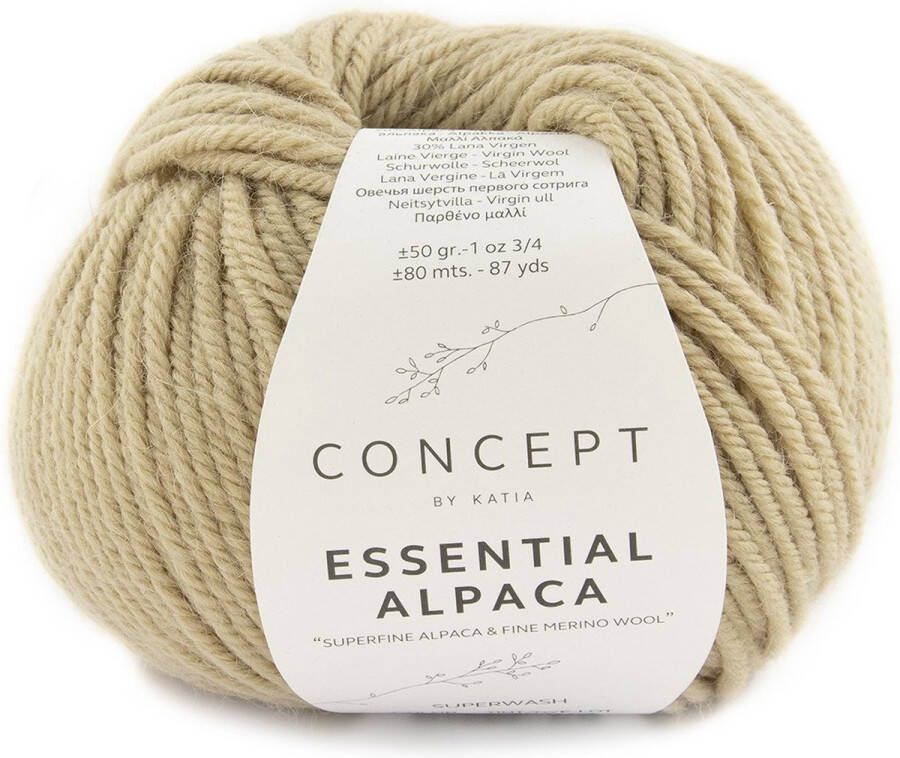 Katia 100 % natuurlijk Essential Alpaca Garen Beige Kleurnr. 72 alpaca wol breigaren breien haken sjaal breien muts breien debardeur breien super zacht garen breiwol