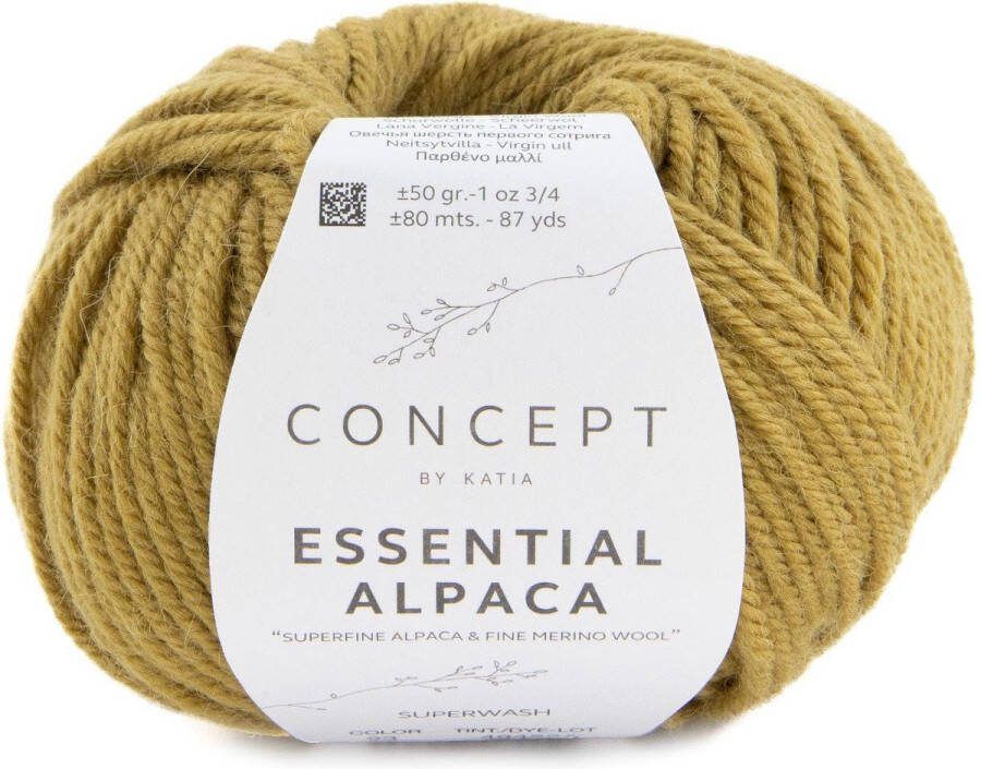 Katia 100 % natuurlijk Essential Alpaca Garen Mosterd Kleurnr. 93 alpaca wol breigaren breien haken sjaal breien muts breien debardeur breien super zacht garen breiwol