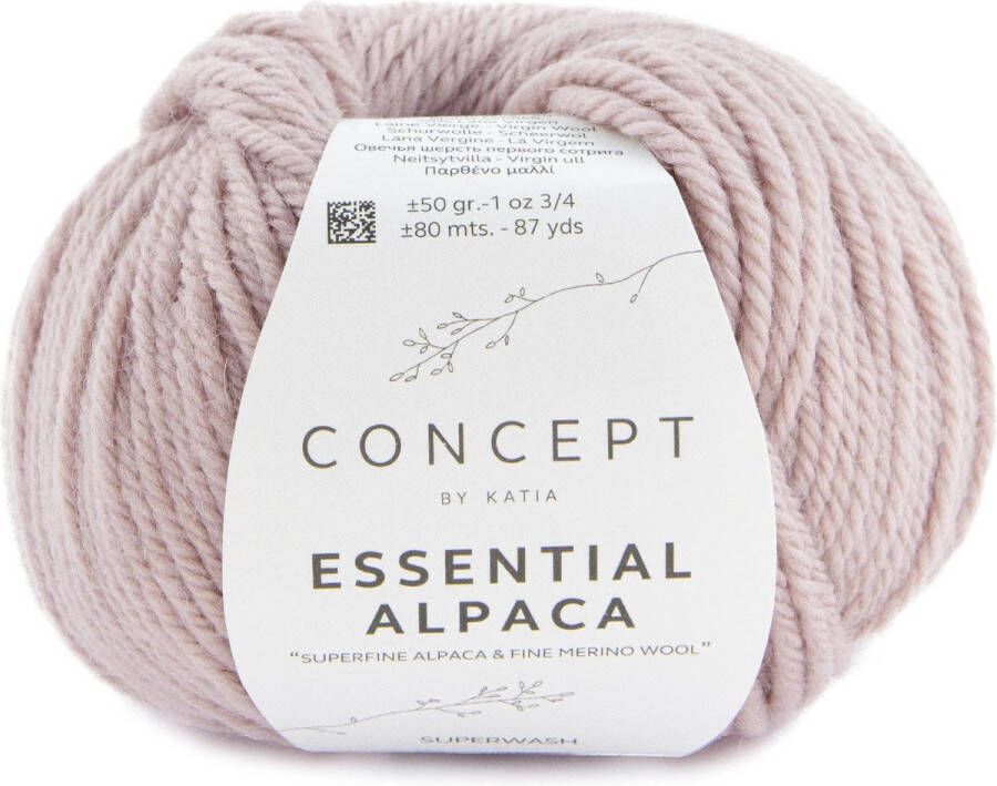 Katia 100 % natuurlijk Essential Alpaca Garen Oud Roze Kleurnr. 91 alpaca wol breigaren breien haken sjaal breien muts breien debardeur breien super zacht garen breiwo