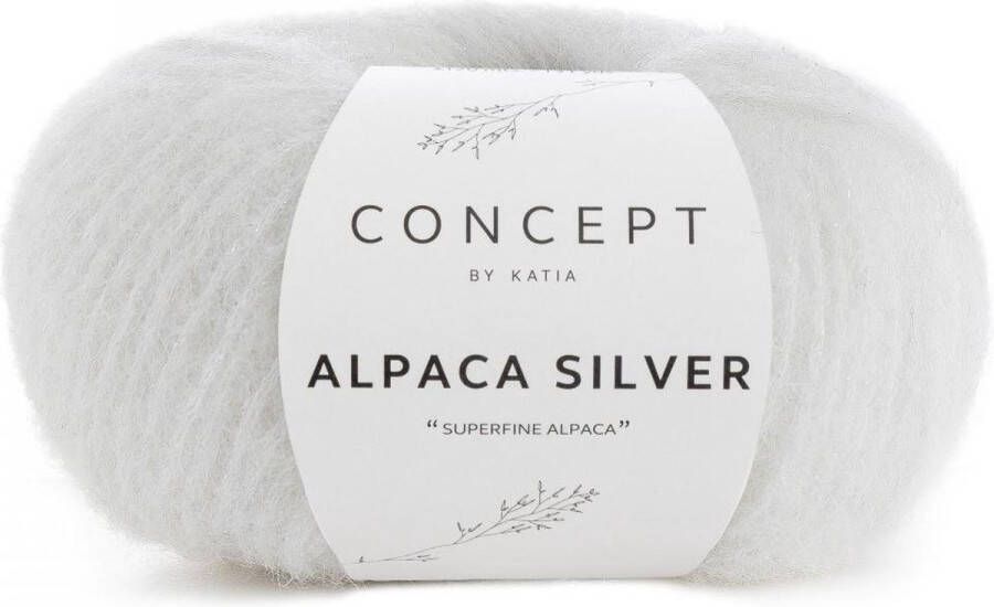 Katia Alpaca Garen Ecru Zilver alpaca wol breigaren breien haken sjaal breien muts breien debardeur breien super zacht garen breiwol