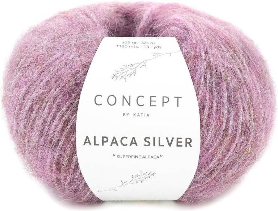 Katia Alpaca Garen Oudroze Zilver kleurnr. 267 alpaca wol breigaren breien haken sjaal breien muts breien debardeur breien super zacht garen breiwol