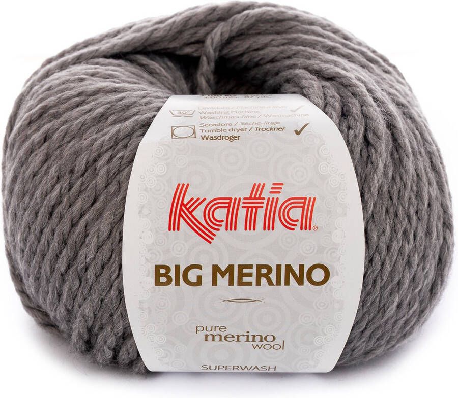 Katia Big Merino Garen Grijs Kleurnr. 12 merino wol merino haakgaren breien haken breigaren haken voor interieur haken voor baby super zacht wol baby wol garen breiwol