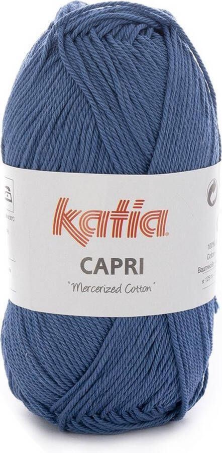 Katia Capri kleur 155 Medium blauw 50 gr. = 125 m. 100% katoen