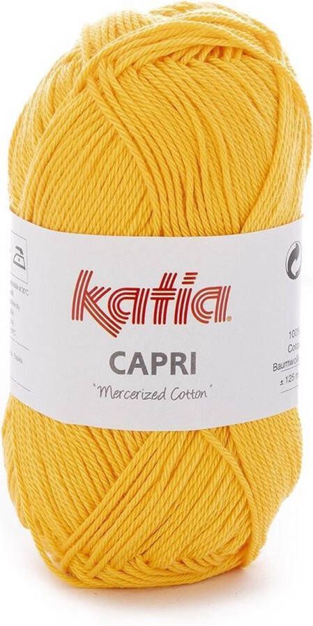 Katia Capri kleur 57 Geel 50 gr. = 125 m. 100% katoen 5 stuks in verpakking