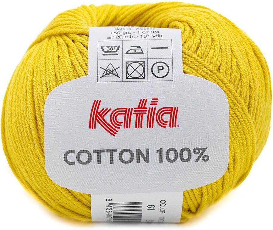 Katia Cotton100% Mosterd Geel 1 bol haakkatoen amigurumi haken breien haken breien katoen wol garen breiwol breigaren