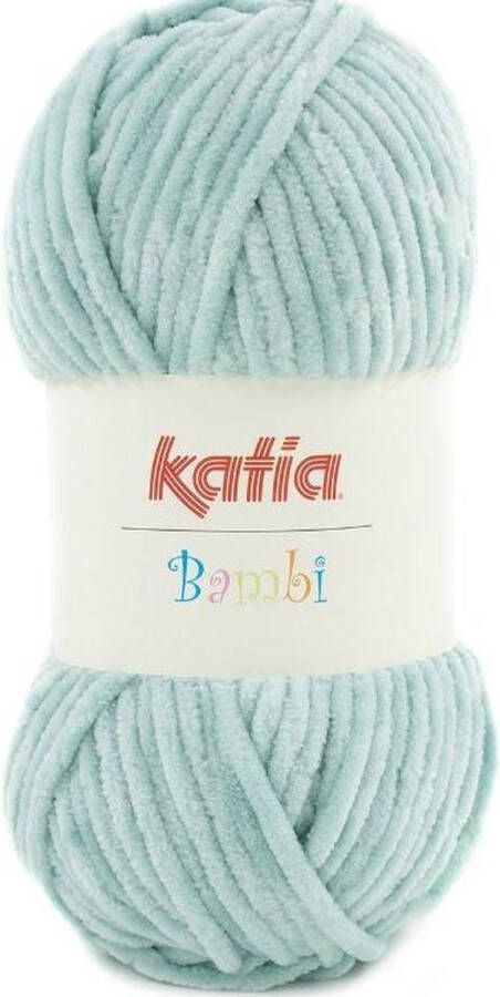 Katia Fluwelen Garen Bambi Licht Appelblauwzeegroen Kleurnr 328 pluche haakgaren breien haken breigaren haken voor interieur haken voor baby super zacht fluweel wol velvet wol fluwelen garen breiwol chenille