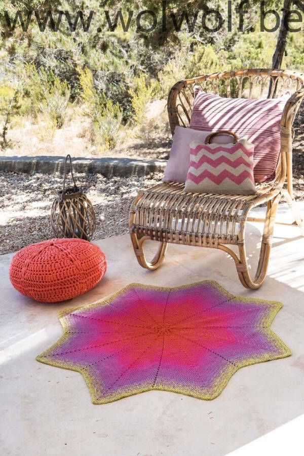 Katia Haakpakket Rainbow big Tapijt kl 601 Blauwgroen beige roze
