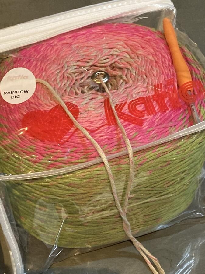 Katia Haakpakket Rainbow big Tapijt kl 604 Groen roze