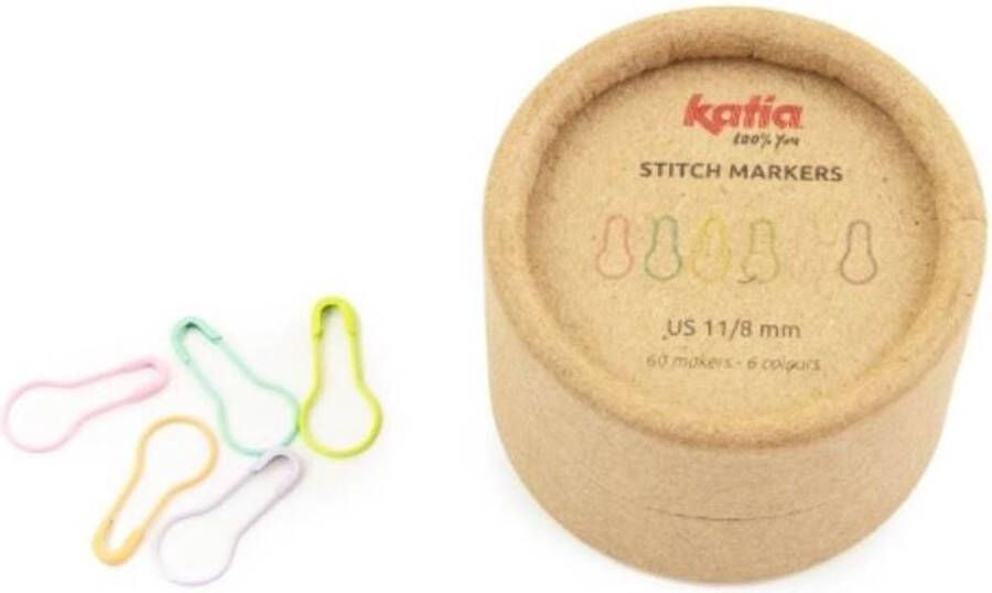 Katia Stekenmarkeerders 60 stuks in een doosje 6 verschillende kleuren mini veiligheidsspelden gekleurd veiligheidsspelden