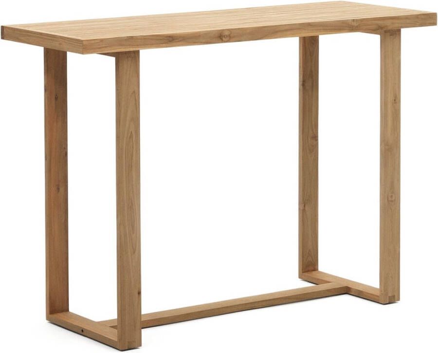 Kave Home 100% outdoor Canadell hoge tafel in massief gerecycled teakhout 140 x 70 cm