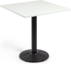 Kave Home Tiaret tafel in wit melamine met zwart metalen voet 69 5 x