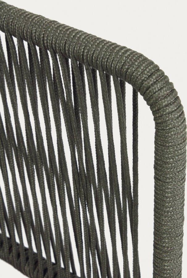 Kave Home 2-zitsbank Nadin in groen touw en van gegalvaniseerd staal 135 cm