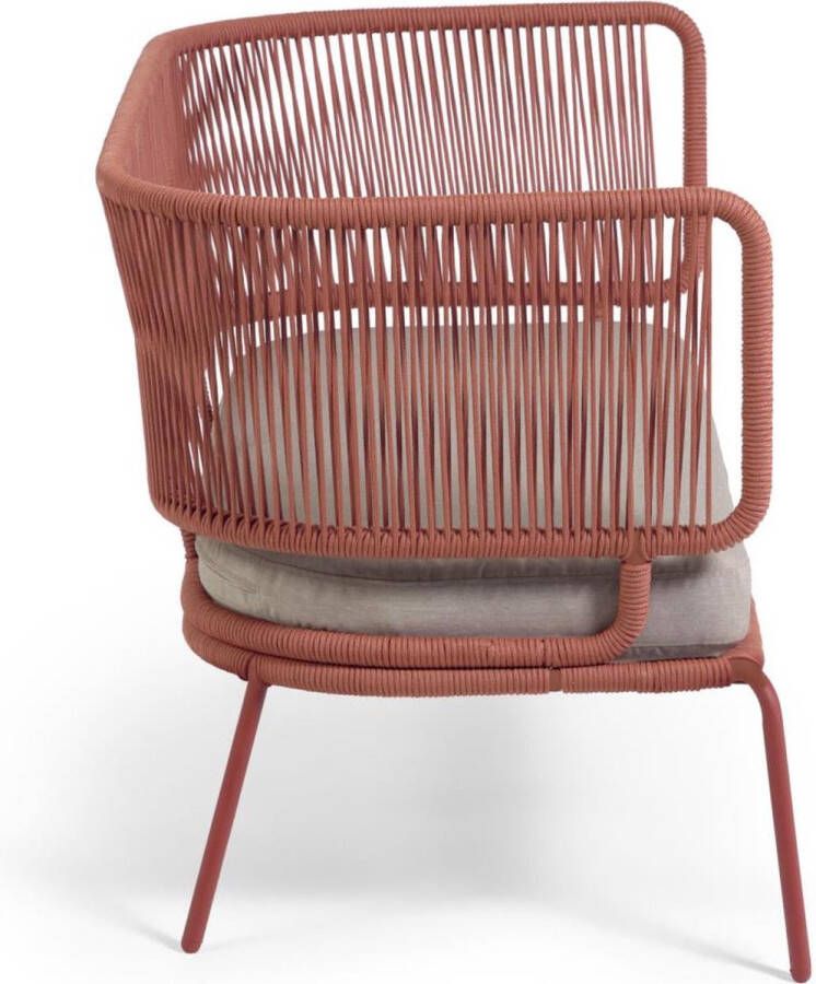 Kave Home 2-zitsbank Nadin in terracotta touw en van gegalvaniseerd staal 135 cm