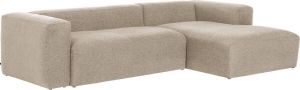 Kave Home 3-zitsbank Blok beige met chaise longue rechts 300 cm