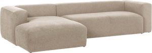 Kave Home 4-zitsbank Blok beige met chaise longue links 330 cm