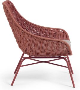Kave Home Abeli fauteuil in terracotta touw met gegalvaniseerde