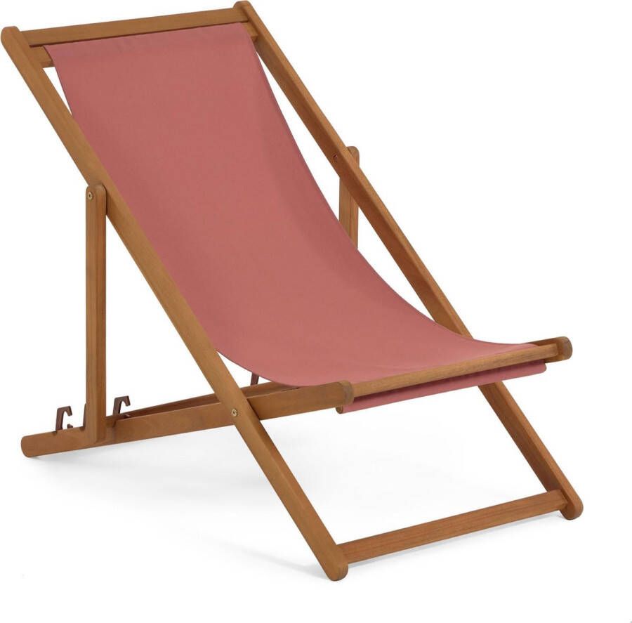 Kave Home Adredna strandstoel terracotta massief acaciahout FSC 100%