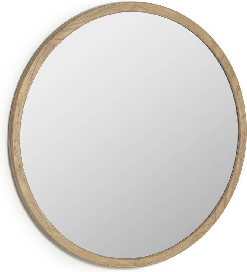 Kave Home Aluin ronde spiegel massief hout mindi Ø 100 cm