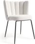 Kave Home Aniela chair in white sheepskin and metal with black finish - Thumbnail 1