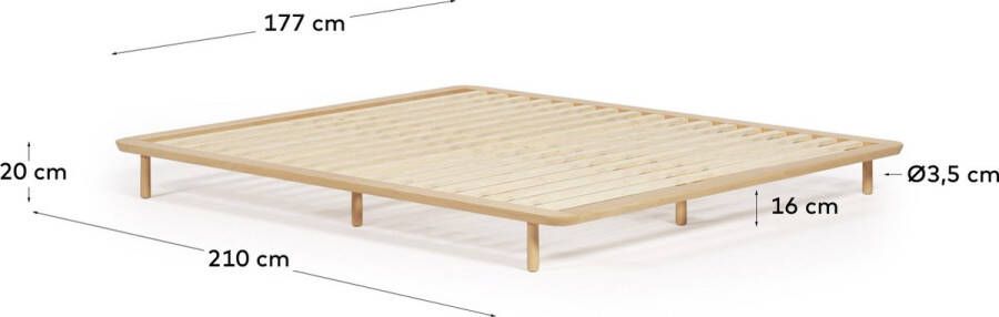 Kave Home Anielle bed van massief essenhout voor een matras van 160 x 200 cm