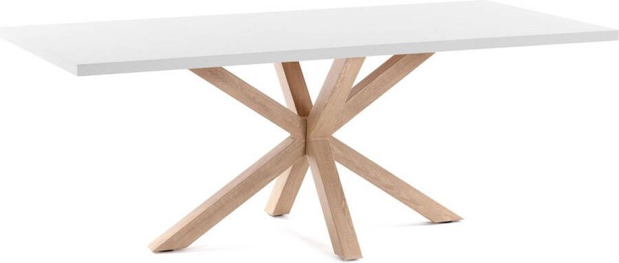 Kave Home Argo tafel 180 cm wit melamine hout effect benen