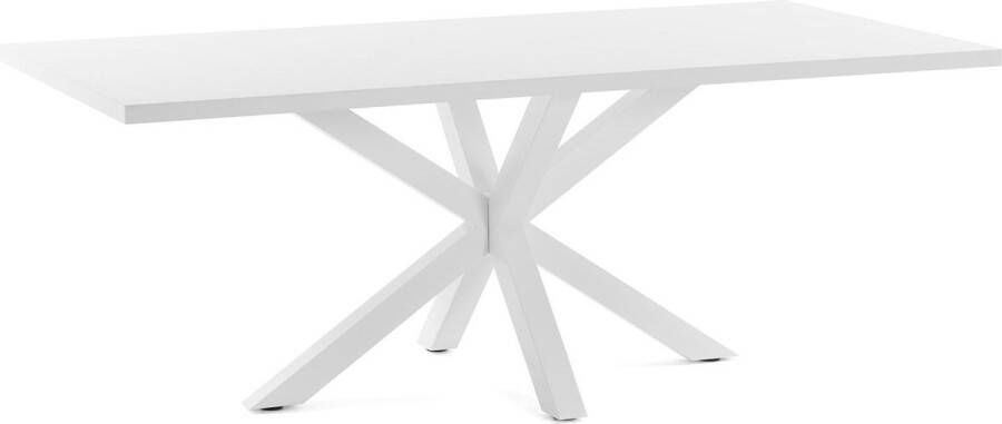 Kave Home Argo tafel 200 cm witte melamine wit benen