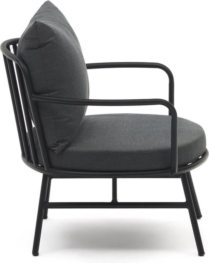 Kave Home Bramant stalen fauteuil met zwarte afwerking