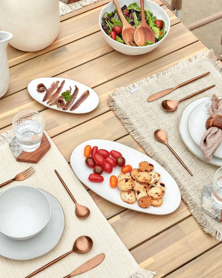 Kave Home Cailin stoel in beige koord met gegalvaniseerde stalen poten wit geverfd